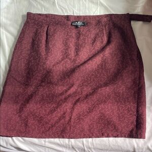 A.P.C. Burgundy Textured Mini Skirt